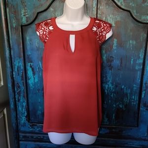 Express orange satin blouse